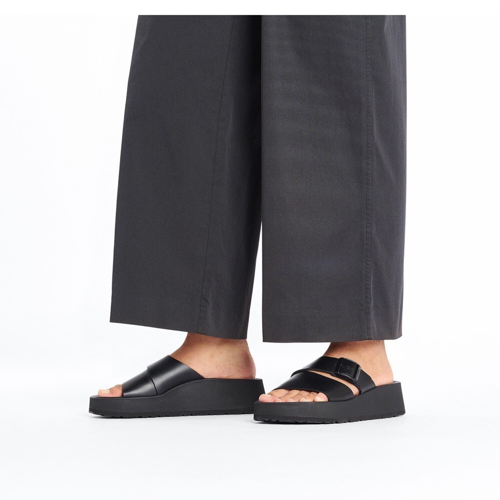 Birkenstock Papillio Almina Black Platform Slide Sandals Sz 37 - Picture 4 of 13